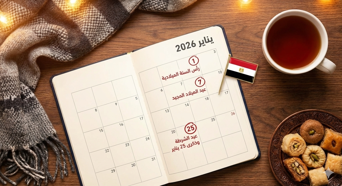الإجازات الرسمية شهر يناير 2026